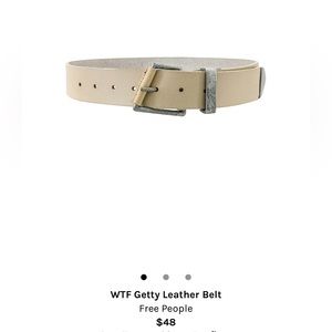 Free people WTF Getty leather belt in neutral/khaki